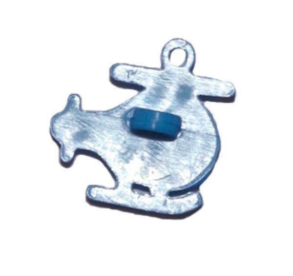 Bouton enfant en forme d'hélicoptère en plastique bleu 18 mm 0,71 inch